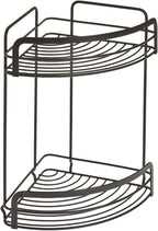 Metaltex Origin 2-Tier Corner Shelf – Wall-mounted Bathroom Storage Rack for Shower Essentials and Bath products - Touch-Therm Lava, 30 x 20 x 20 Centimeters