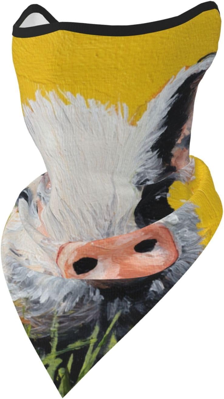 Cute Pig Green Grass On Yellow Reusable Face Cover Bandana Neck Gaiter Breathable Outdoor Balaclavas