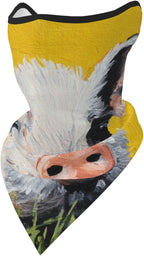 Cute Pig Green Grass On Yellow Reusable Face Cover Bandana Neck Gaiter Breathable Outdoor Balaclavas
