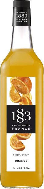 1883 Orange Syrup for Drinks, Made in France, 1 Liter Glass Bottle