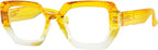 Eyekepper Large Frame Reading Glasses for Women - Fashionable Readers - Yellow +2.00