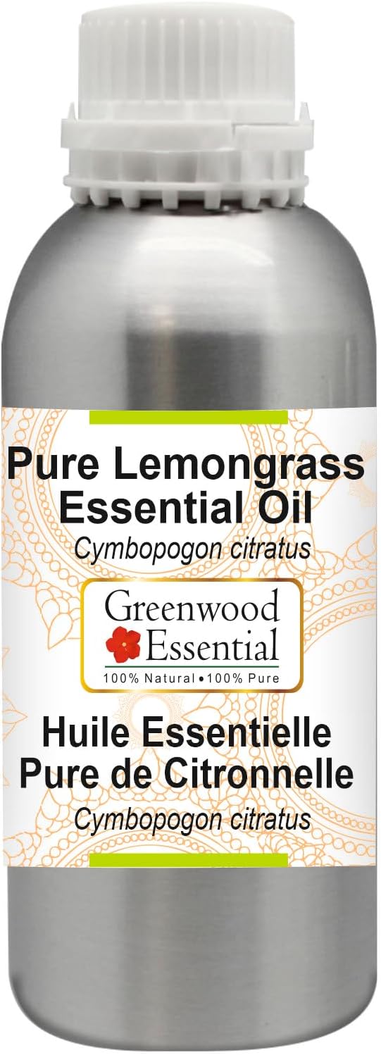 Greenwood Essential Pure Lemongrass Essential Oil (Cymbopogon citratus) Steam Distilled 630ml (21 oz)