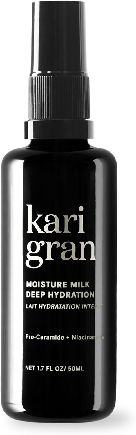 Kari Gran Moisture Milk Deep Hydration Mist – Pro-Ceramide & Niacinamide Facial Hydrating Mist, Featherlight Milky Moisturizer + Vitamin C, Aloe & Calendula – Restores Skin Barrier, 1.7 Fl Oz