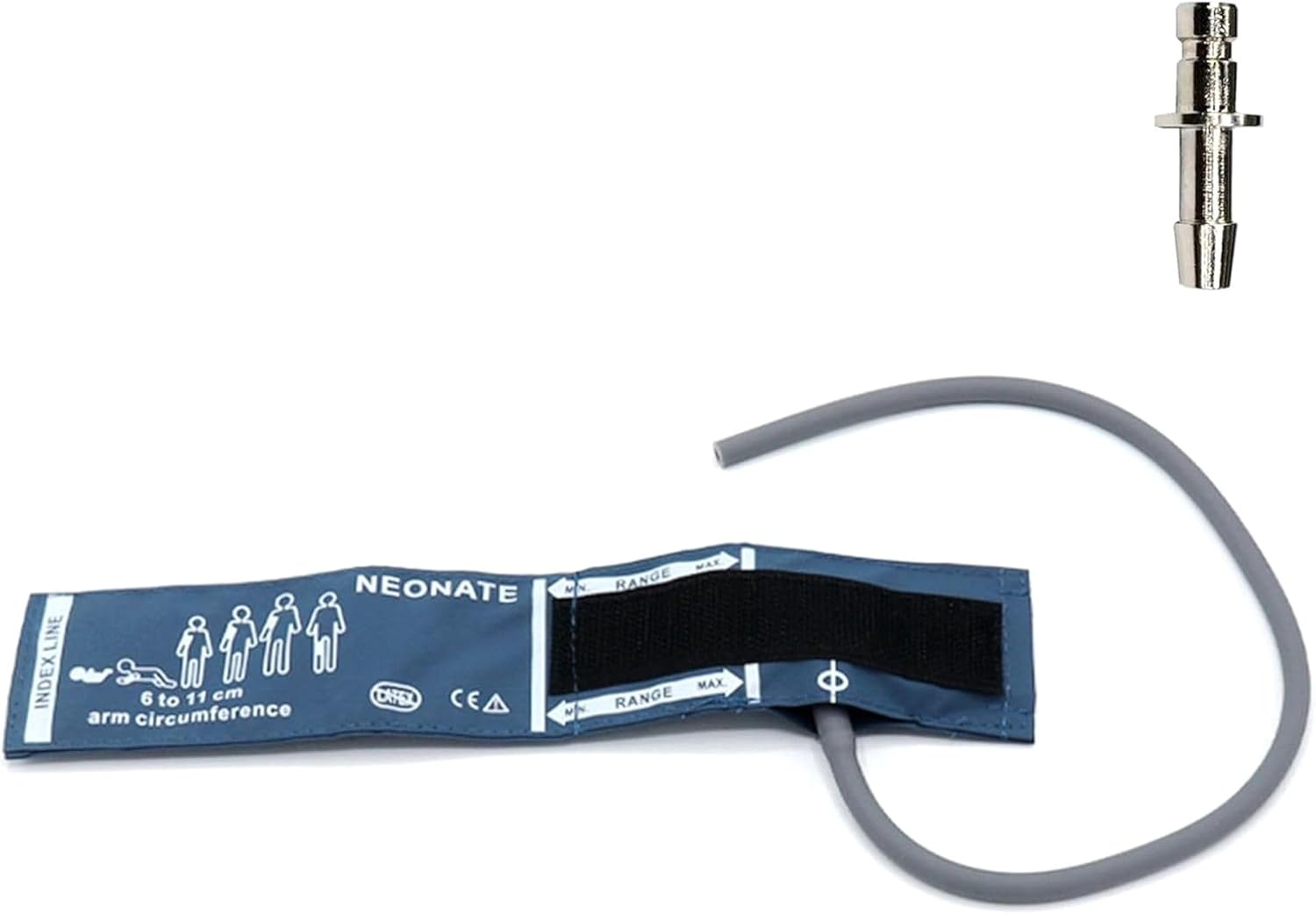 NIBP PU Cuff with BP12 Connector for Neonate 6-11cm, Reusable Single Tube Replacement BP Cuff with Inner Airbag for Blood Pressure Monitor Machine