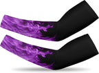 Black Sports Compression Arm Sleeves for Men & Women - Youth Arm Sleeve Baseball Volleyball Sleeves & Basketball Sleeve