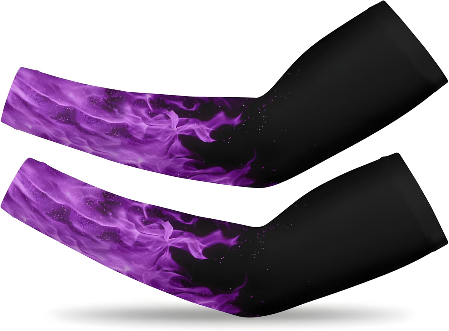 Black Sports Compression Arm Sleeves for Men & Women - Youth Arm Sleeve Baseball Volleyball Sleeves & Basketball Sleeve