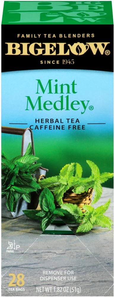 Bigelow Mint Medley Herbal Tea Bags 28-Count Box (Pack of 1) Mint Tea Bags Peppermint & Spearmint Herbal Tea All Natural Gluten Free