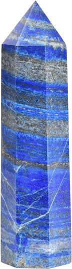 Natural Lapis Lazuli Obelisk Tower Large Healing Crystal Point Wand 6 Faceted Reiki Chakra Meditation Therapy 1-1.5 LBS