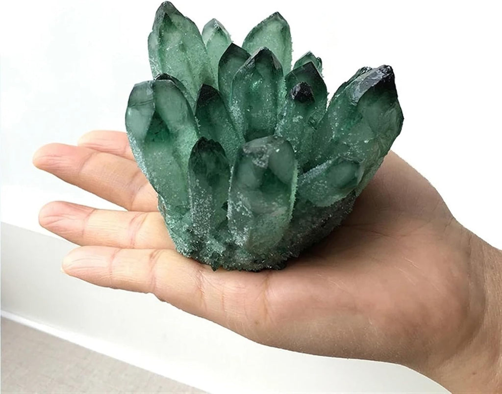 1pc Green Ghost Phantom Quartz Crystal Cluster Rock Stones and Crystals Home Decor Ornaments (Size : About 600-700g) Gemstone Stone