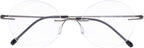 CessBlu Rimless Reading Glasses Round Readers for Men Women (Gunmetal) +1.75