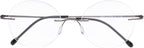 CessBlu Rimless Reading Glasses Round Readers for Men Women (Gunmetal) +3.5