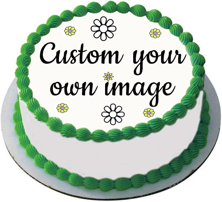 Create your own Custom Edible Cake topper image personalized photo, logo - 5" round
