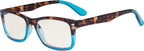 Eyekepper Blue Light Filter Glasses - UV420 Protection Anti Glare Anti Reflective Computer Eyeglasses - Tortoise/Blue