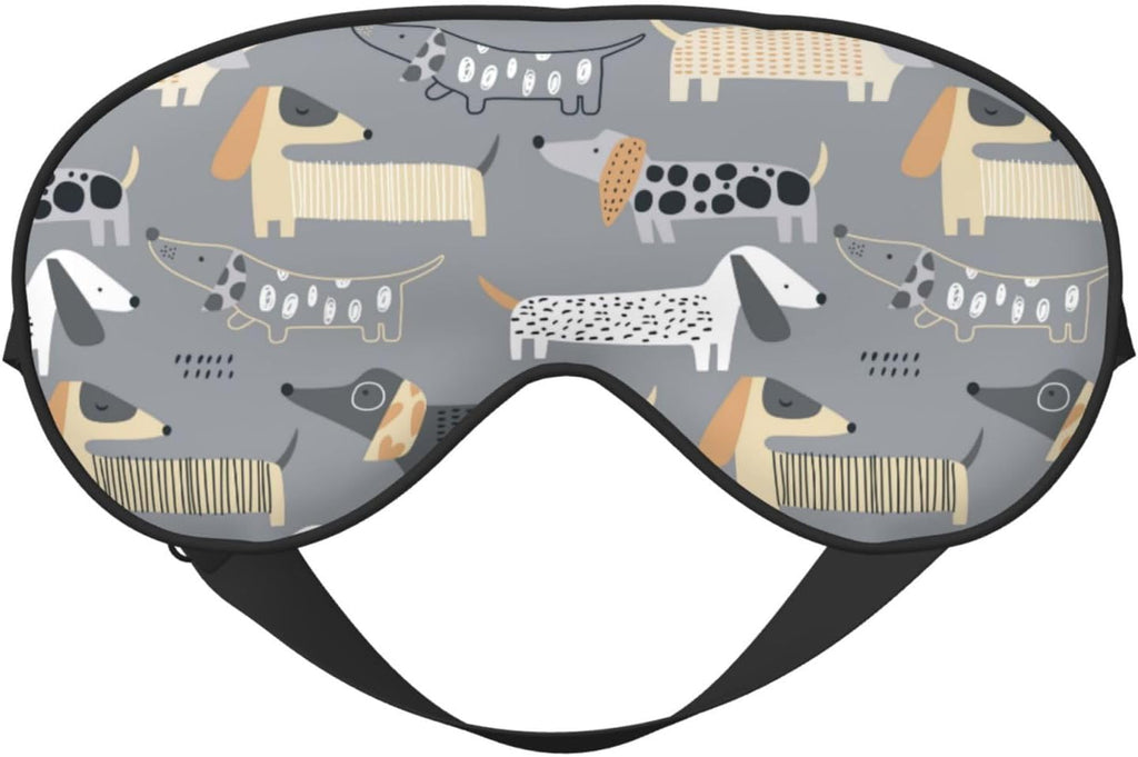 Cute Dachshund Dog Sleep Mask Eye Mask with Adjustable Strap Eye Sleep Shade Cover Blocks Light for Women Men Airplane Travel Nap