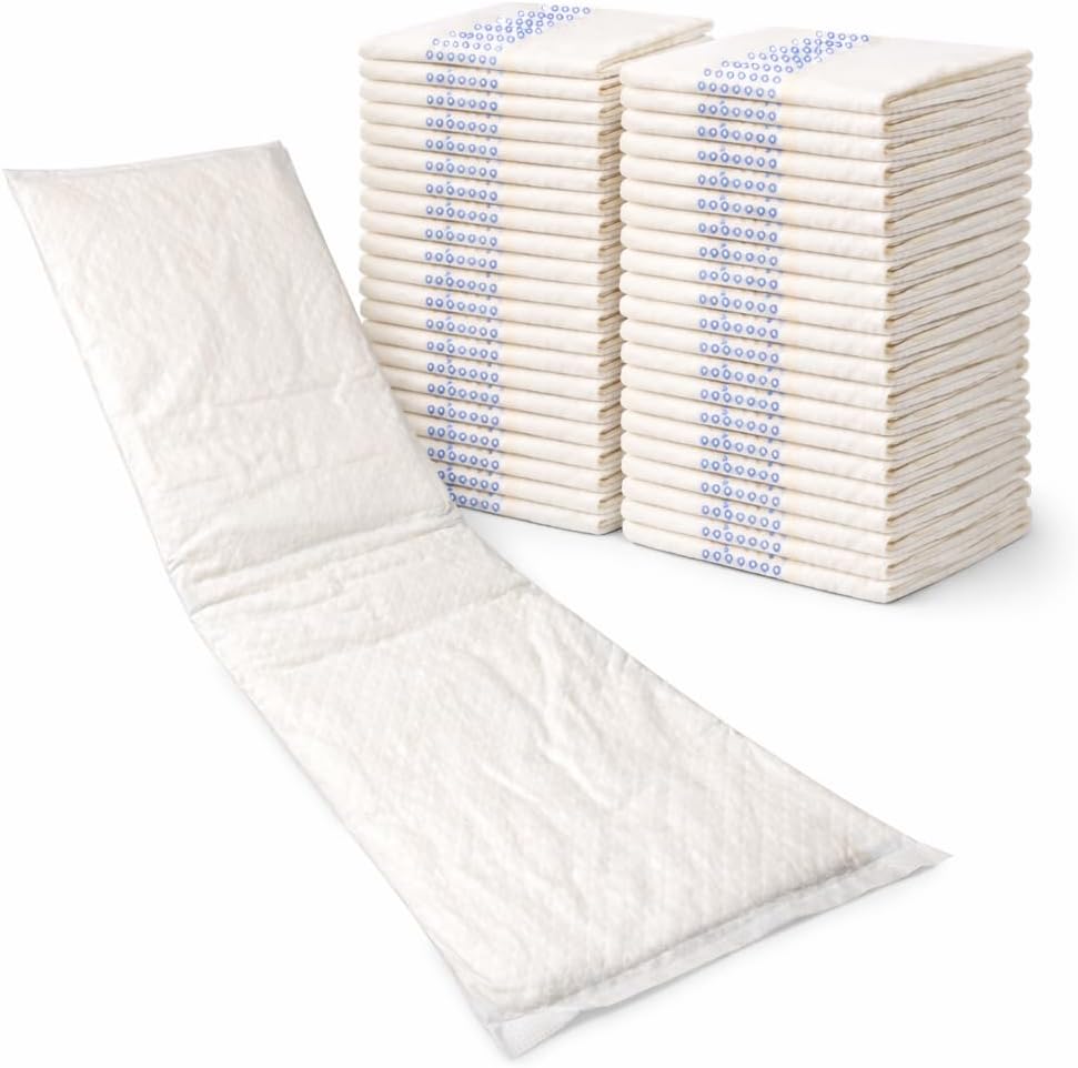 Vakly Postpartum Pads 6" x 17" (40 Pack) – XL Super Absorbent Maternity Pad Liners for Overnight Leak Protection, Incontinence Booster Pads with Adhesive