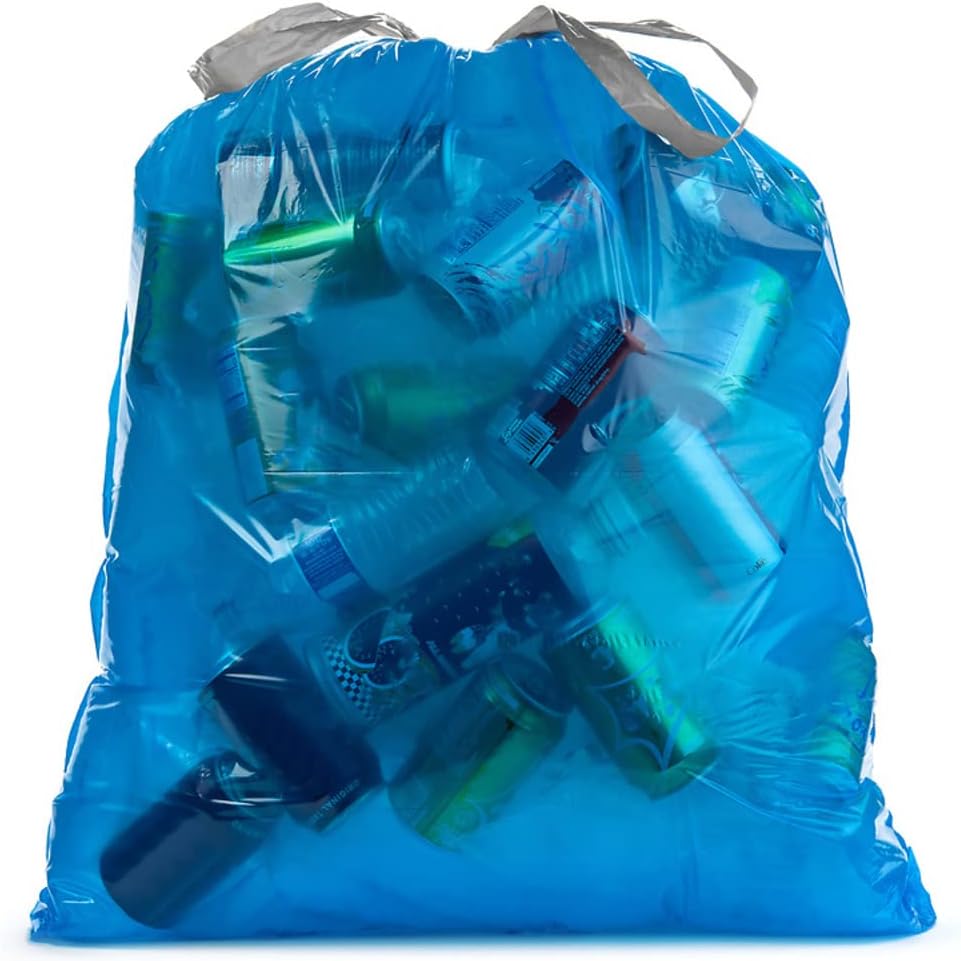 Ultrasac 20-30 Gallon 0.8 MIL Blue Drawstring Trash Bags - 30" x 33" - Pack of 36 - For Home, Kitchen, Bathroom, & Office