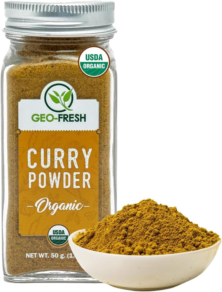 Geo-Fresh Organic Curry Powder – 1.76 oz (50g) – Organic Curry Powder – Curry Seasoning – Indian Curry Powder – USDA Certified – Kosher, Non-GMO, Gluten-Free – Authentic Yellow Curry Blend