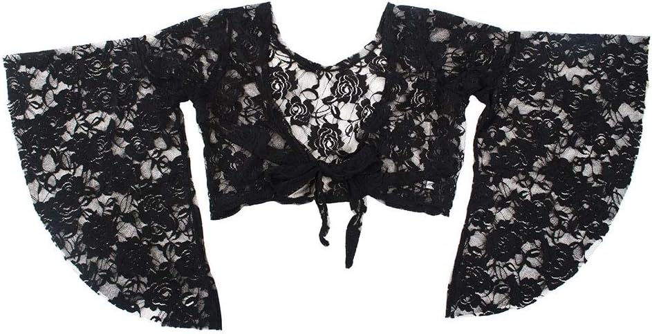 Tribal Belly Dance Lace Butterfly Sleeve Wrap Top, Top for Christmas