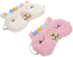 FRCOLOR Supple Alpaca-Shaped Sleep Mask Blindfold 2pcs Soft Travel Eye Cover Light Blocking for Night Sleeping and Nap Use Random Color