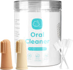 UHFi Baby Toothbrush Finger Toothbrush Oral Cleaner Kit with 5PCS Baby Tongue Cleaner Toddler Silicone Tooth Brush 0-6 Months 6-12 Months (Clay/Ivory+30PCS Toothbrushes)