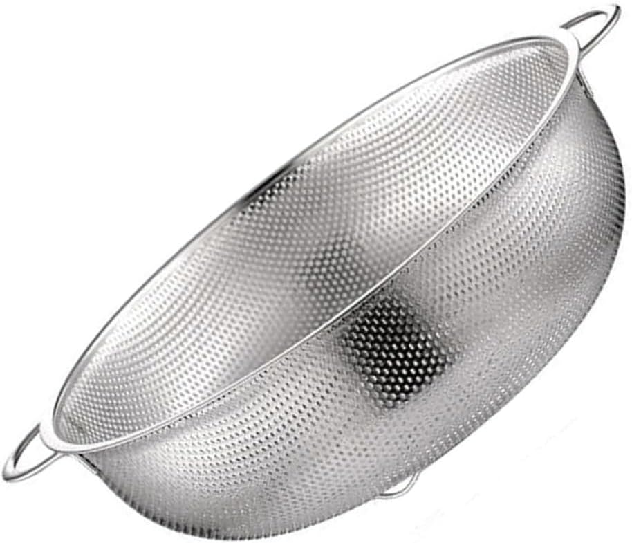 Ciieeo Stainless Steel Drain Basket Colander 19.5cm Diameter Kitchen Fruit Vegetable Strainer with Fine Mesh and Dual Handles for Washing and Draining