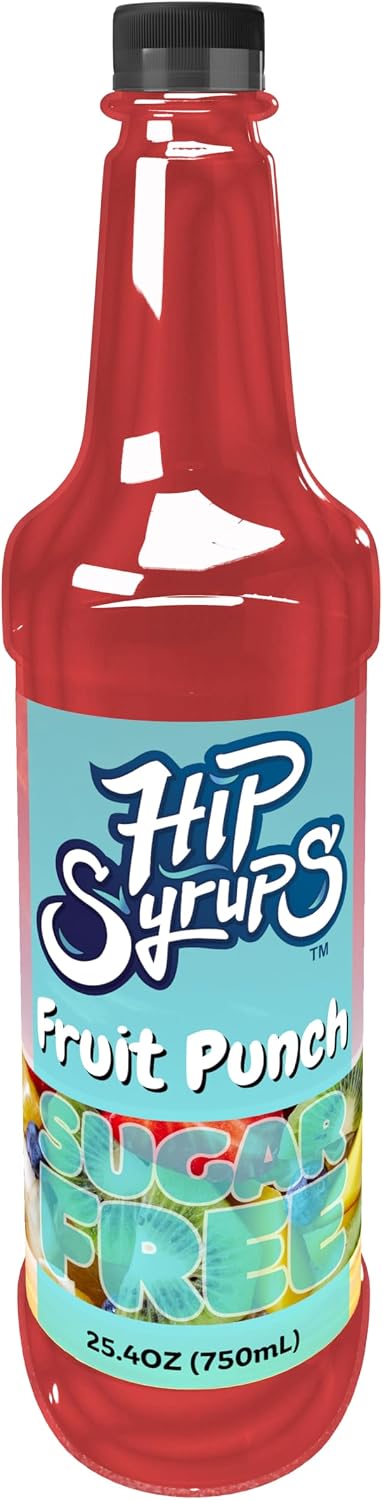 Hip Syrups - Fruit Punch Sugar Free Simple Syrup Designed for Water Flavor, Bubble Tea, Boba Tea, Cocktails, Sugar Free