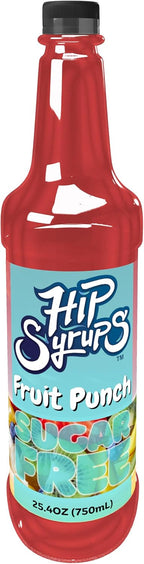 Hip Syrups - Fruit Punch Sugar Free Simple Syrup Designed for Water Flavor, Bubble Tea, Boba Tea, Cocktails, Sugar Free