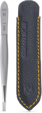 GERMANIKURE Straight Tweezers in Leather Case - Made in Solingen Germany