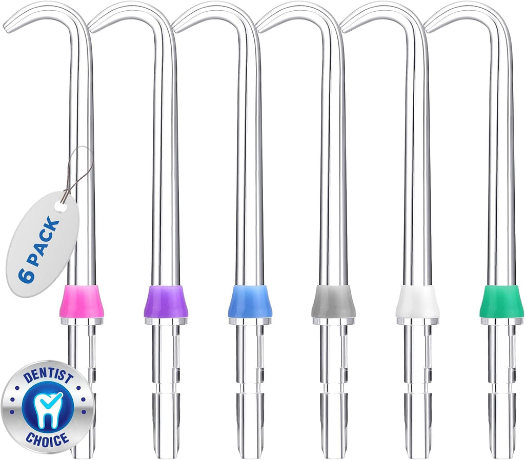 for Waterpik Replacement Heads, Replacement Tips for Waterpik Water Flosser, Suitable for Waterpik Accessories Replacement Tips, for DT-100E(6 Implant Denture Tips)
