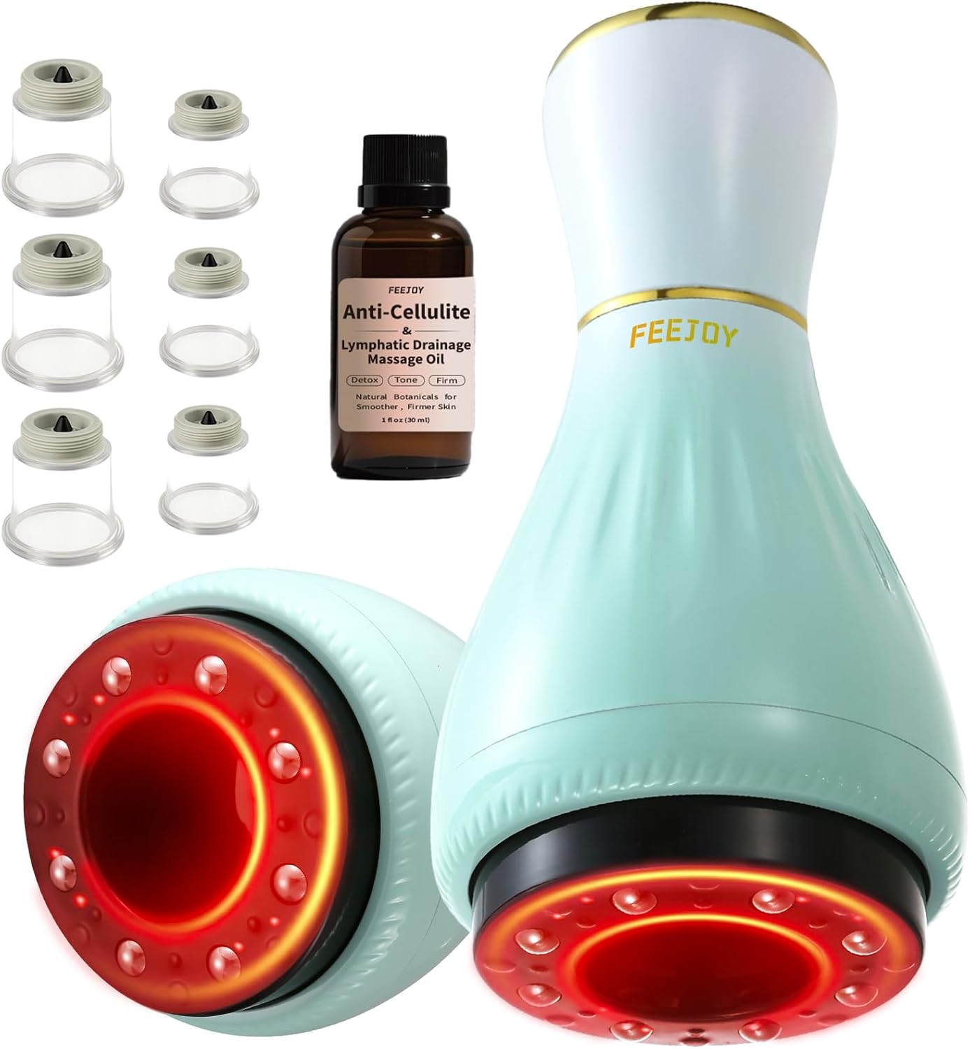 Electric Cupping Kit for Massage Therapy with Heat – Cellulite Massage Tool, Lymphatic Drainage Massager, Pain Relief for Back, Neck & Shoulders – Moving & Static Cupping Set for Body Sculpting