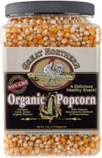 Organic Popcorn Kernels - 4lb Resealable Bulk Jug of Yellow Gourmet Popping Corn for Microwave, Stovetop, and Popper Machine by Great Northern Popcorn