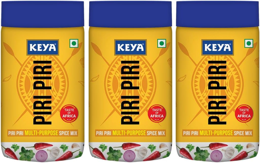 Keya Piri Piri Exotic Spice Mix Multi-purpose Seasoning Mix, Original Flavor, 3-Way Sprinkler Cap, Pack of 3, 90 g Each