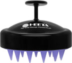HEETA Scalp Massager Hair Growth, Soft Silicone Scalp Scrubber Shampoo Brush for Exfoliation, Dandruff Removal Head Massage Stress Relax, Wet & Dry Use for Thick Thin Curly Hair Care, Black