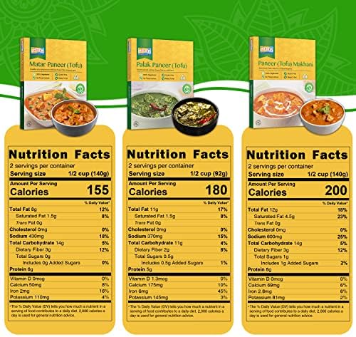 Ashoka Traditional Indian Meals 1932, Gluten-Free Meal Kit, Vegan Tofu Paneer Assortment, Kosher Certified, All-Natural Variety Pack, Travel Friendly Meals, Authentic with No Preservatives, Pack of 5