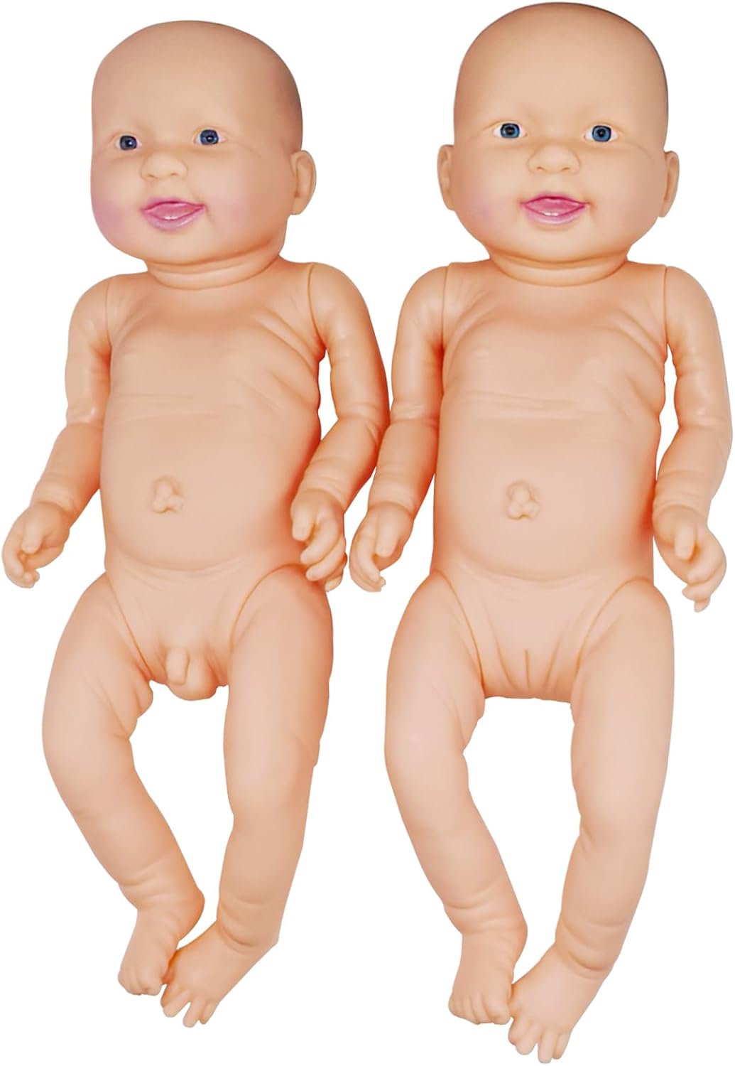 DRXRD Training Manikin Life-Size 20" Newborn Full Body Nursing Manikin 1 Set of Nursing Care Mannequin Includes a Boy and a Girl for Simulated Bathing Breast Feeding