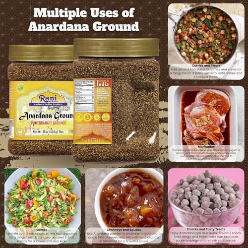 Rani Anardana (Pomegranate) Ground, Indian Spice 16oz (1lb) 454g PET Jar ~ All Natural | No Color | Gluten Friendly | Vegan | NON-GMO | Kosher | No Salt or fillers | Indian Origin