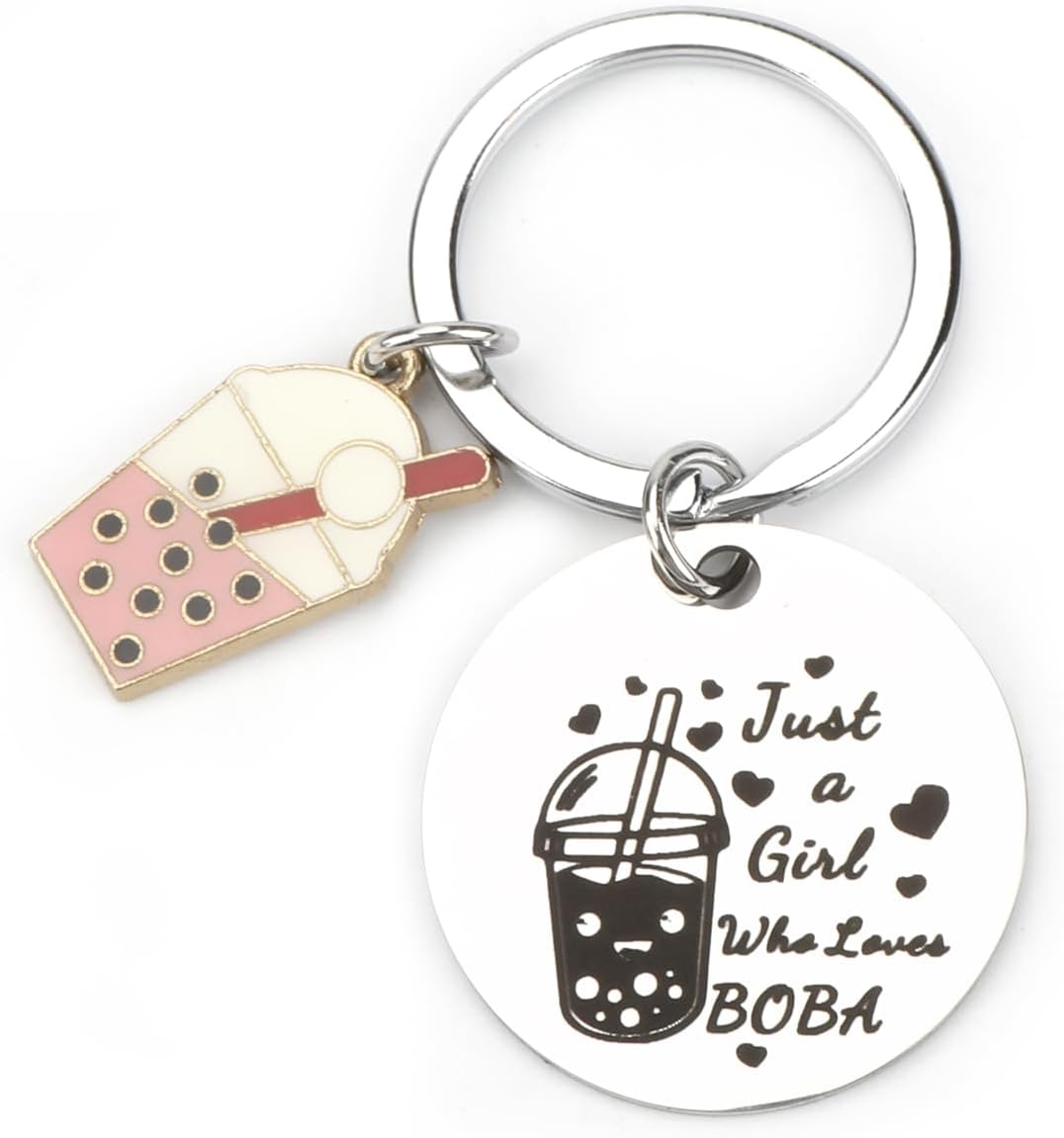 Bubble Tea Keychain for Girls Boba Milk Tea Keychains for Boba Lovers Teen Girl Gift Idea