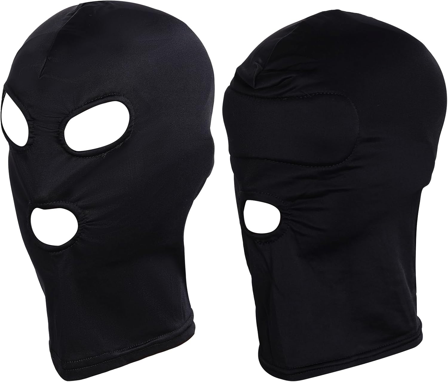 2pcs Open Eyes and Mouth Full Face Spandex Elastic Breathable Hood Mask for Halloween Cosplay Costume Unisex Adult