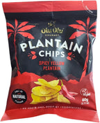 Olu Olu Yellow Plantain Chips Chili Flavor - Pack of 4