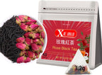 XIEJINJI Rose Black Tea - 40 Tea Bags, Natural Dried Rose and Black Tea Blend, AROMATIC & SMOOTH, Eco-Conscious Tea Bags, Enjoy Hot or Iced