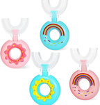 newrichbee Toddler Toothbrush U Shaped,Lovely Colorful Food Grade Kids Toothbrush for 2-8 Years Old,Stocking Stuffers for Your Kids (4 Pack)