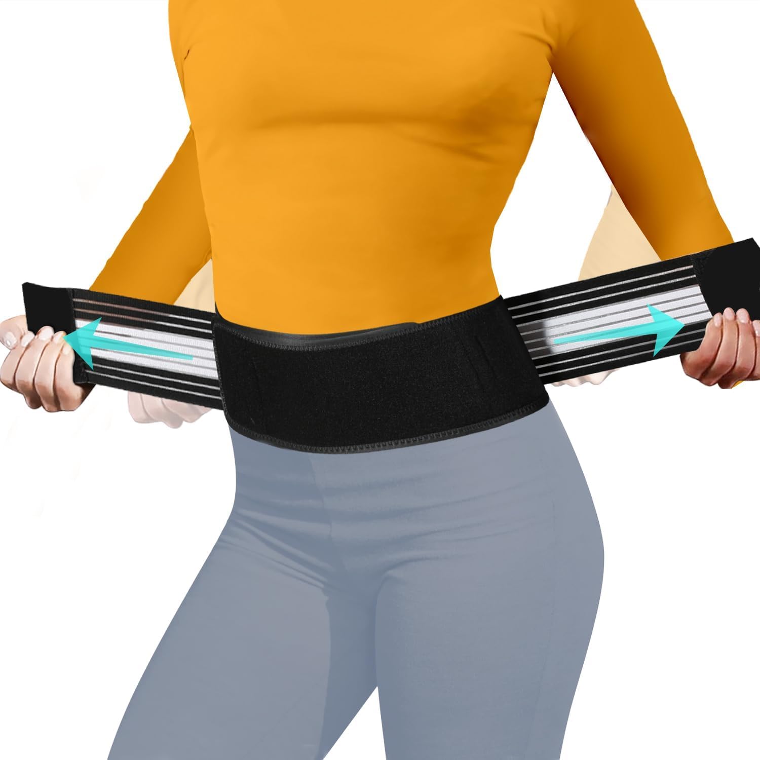 Lightweight Back Brace for Lower Back Pain Under Clothes - Relief from Sciatica, Spinal Stenosis & SI Joint Hip Pain - Breathable & Adjustable Lumbar Support Belt for Work and Exercise for Women & Men XL