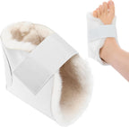 1 Pcs Heel Protector for Pressure Sores Boot Sheepskin Heel Pad Soft Foot Cushions Pad Adjustable Foot Pillows with Securing Strap for Protect Feet Ankle Pressure Bed Sores(Creamy White)