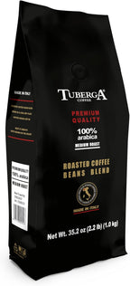 Tuberga Premium Quality 100% Arabica, Whole Bean Coffee, Medium Roast, 2.2 Ib Original Italian Coffee. (Pack of 1)
