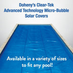 Doheny's Clear-Tek Micro Bubble Solar Pool Cover for In-Ground Swimming Pools | Increase Solar Energy Absorption, Retain Heat, Reduce Evaporation, Reduce Heat Loss & Save, 16x34 ft Clear 3200