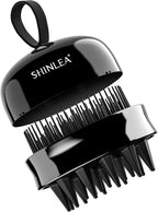 2 in 1 Scalp Massager Hair Growth,Scalp Scrubber with Soft Silicone Bristles for Dandruff Removal,Shampoo Brush for Exfoliation,Head Massager for Both Wet and Dry Use (Black)