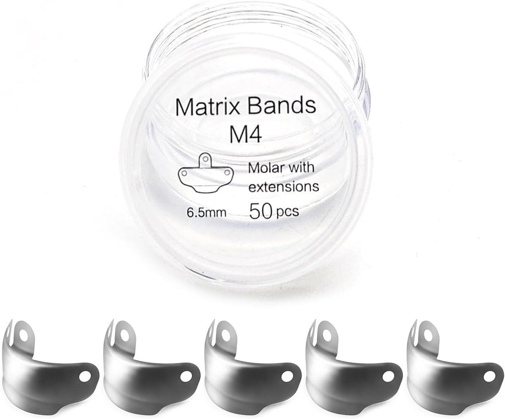 Dental Sectional Matrix System Dental Matrix Ring and Band Set, Dental Sectional Matrix Bands Ring, Dental Clip Clamp Ring, Matrix Bands for Dental Restorations.-6.5mm50pcs