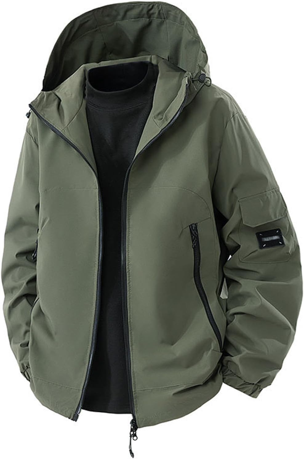 Womens Rain Jackets Waterproof with Hood Windproof Softshell Jackets Outdoor Fishing Hiking Cycling Windbreaker Coat