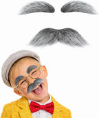 Old Man Mustache and Eyebrows,Fake Hair Costume Accessories for 100 Days of School, Book Day, Grandpa Dress Up and Cosplay