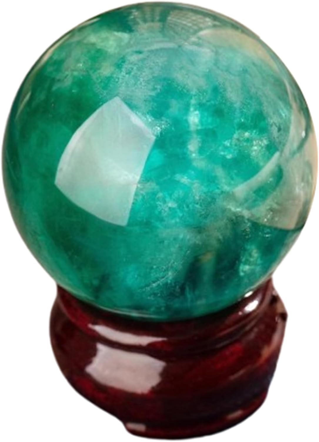1.96"(5cm), Polished Green Fluorite Crystal Ball, Decorative Sphere with Stand, Feng Shui Stone Gemstone Witchcraft Home Decor
